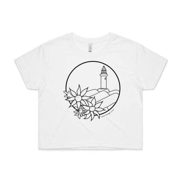 Flannel Flower | women's crop tee - dark print Thumbnail