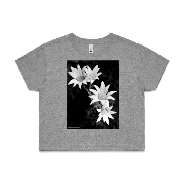 Flannel Flower | photographic women's crop tee Thumbnail